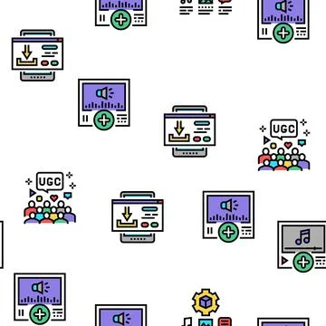 User Generated Content Vector Seamless Pattern Stock Illustration