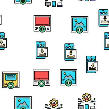 User Generated Content Vector Seamless Pattern Illustrazione stock