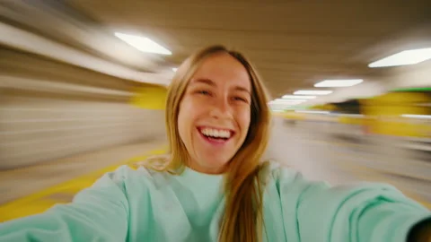 User generated content woman spin and laugh POV 動画素材 135898847