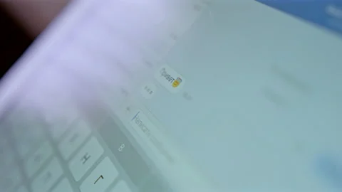 User gets hello message from friend on social network Stock Footage 228780895