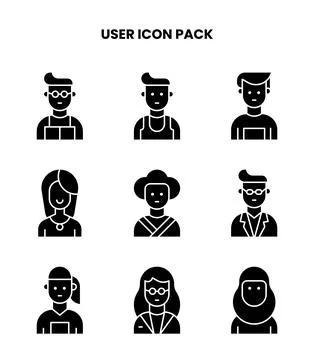 User Glyph Graphics Icons Pack Stock Illustration