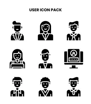 User Glyph Icons Pack Ilustración de archivo