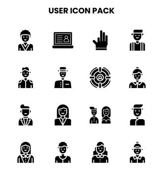 User Glyph Scalable Icons Pack Stock Illustration