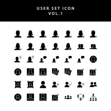 User glyph style  icon set vol1 Stock Illustration