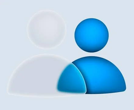 User gradient blur button with glassmorphism 3D icon design. Vector illustrat Illustrazione stock