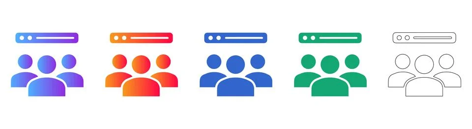 User Group and Team Collaboration Icons Stock Illustration
