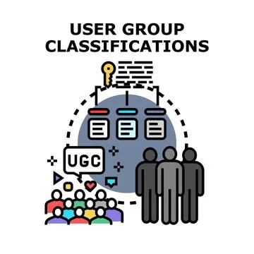 User group classifications for segmentation and analysis Stock Illustration