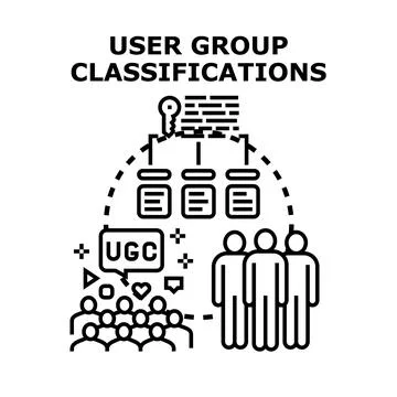 User group classifications for segmentation and analysis Stock Illustration