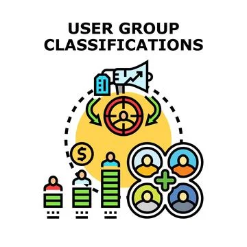 User group classifications vector concept illustrating segmentation Stock Illustration
