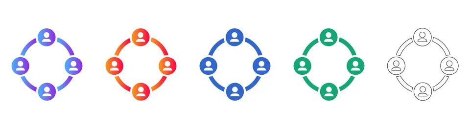 User Group Connection Icons Illustrazione stock
