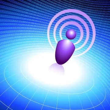 User group figure binary code blue internet background Stock Illustration