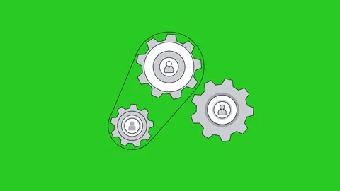 User Group With Gear Settings Motion Graphic Chroma Key 4K Video 库存影片 345629723