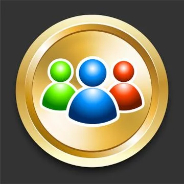 User Group on Golden Internet Button Stock Illustration