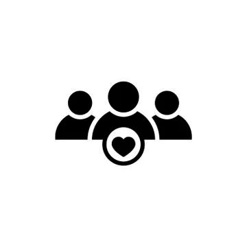 User group icon with heart shape Stock Illustration