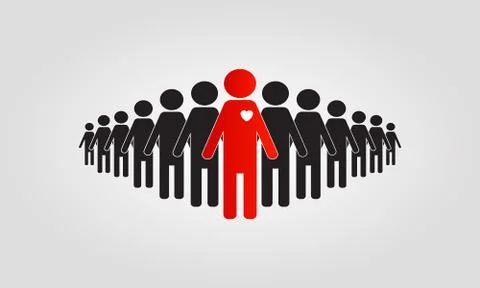 User group icon. Management Team Leader Sign. Customer icon. Heart group icon Stock Illustration