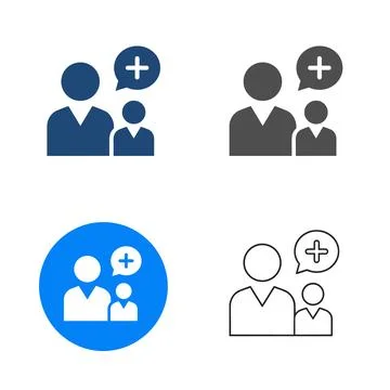 User group icon with plus sign, representing adding new members to a team o.. Stock Illustration