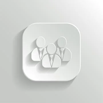 User group network icon - vector white app button Stock Illustration