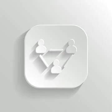 User group network icon - vector white app button Stock Illustration