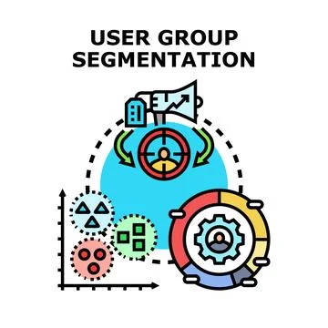 User group targeting and audience segmentation strategy Stock Illustration
