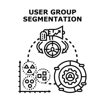 User group targeting and audience segmentation strategy Stock Illustration