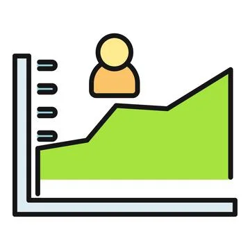 User growth chart showing increasing progress and statistics 스톡 일러스트