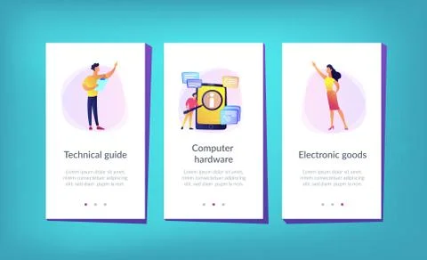 User guide app interface template. Stock Illustration