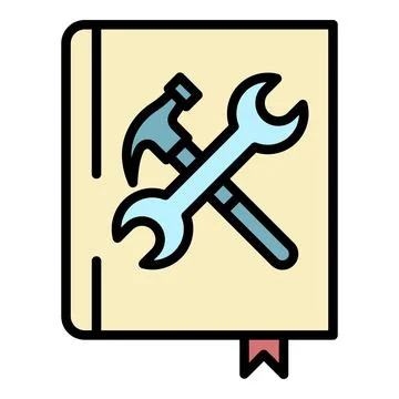 User guide book icon color outline vector Stock Illustration