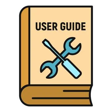 User guide book illustrating setup instructions and support Stock Illustration