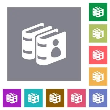 User guide books square flat icons Stock Illustration