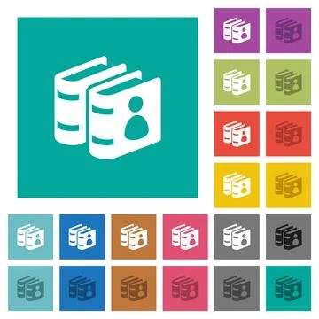 User guide books square flat multi colored icons Stock Illustration