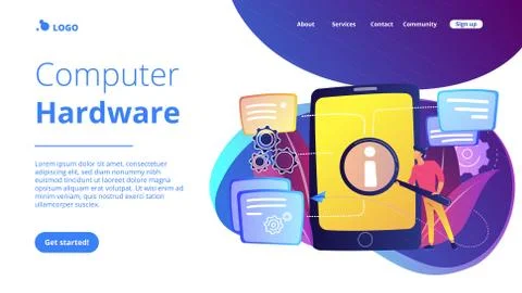 User guide concept landing page. Stock Illustration