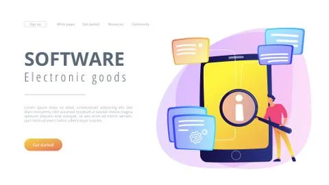 User guide concept landing page. Stock Illustration
