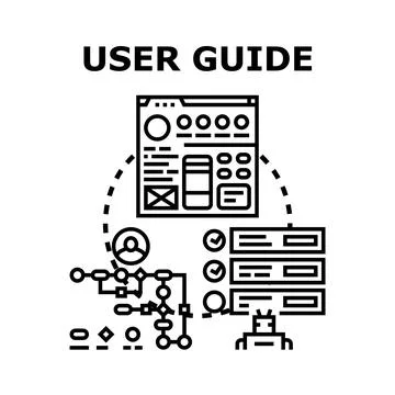 User guide documenting software system instructions process イラスト素材