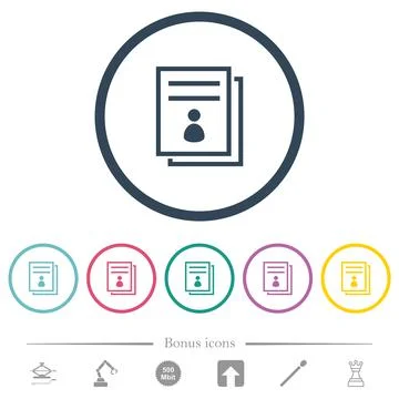 User guide flat color icons in round outlines Stock Illustration