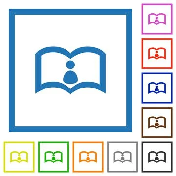 User guide flat framed icons Stockillustratie