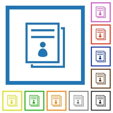User guide flat framed icons 库存插图