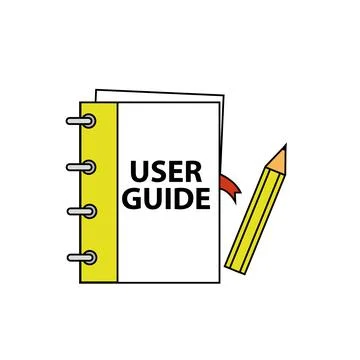 User guide, guidebook manual instruction. Vector ring-bound user service book Stock Illustration