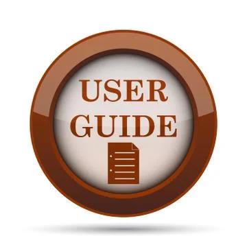 User guide icon. Internet button on white background. . Illustrazione stock
