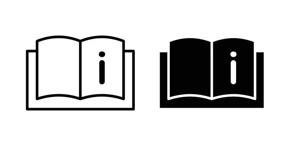 User guide icon linear versions pack on white background Stock Illustration