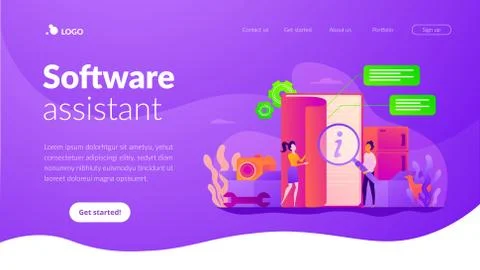 User guide landing page template. Stock Illustration