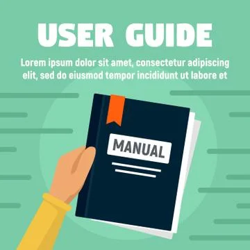 User guide manual concept banner, flat style Stock Illustration