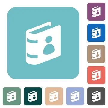 User guide rounded square flat icons Stock Illustration