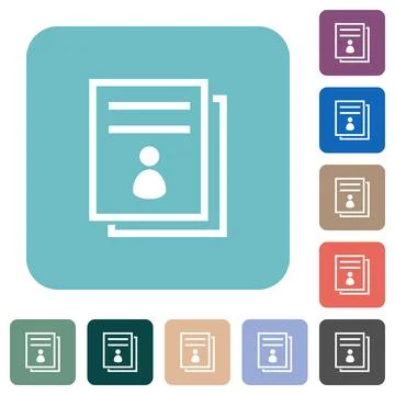 User guide rounded square flat icons Stock Illustration