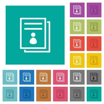 User guide square flat multi colored icons Stock Illustration