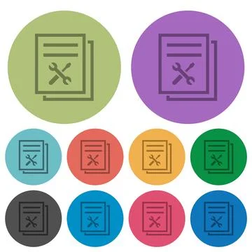User guide with wrench and screwdriver color darker flat icons Stock Illustration