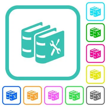 User guide with wrench and screwdriver vivid colored flat icons Stock Illustration