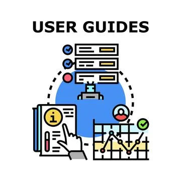 User guides and technical support concept Stock Illustration