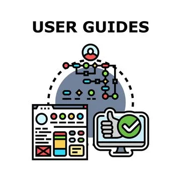 User guides instruction manual for digital process Stock Illustration