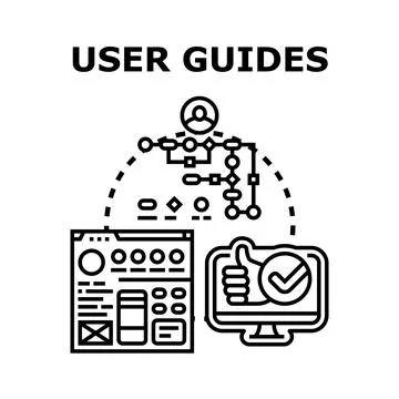 User guides instruction manual for digital process Stock Illustration