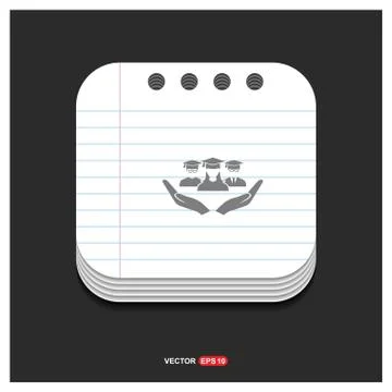 User in hand icon Gray icon on Notepad Style template Vector EPS 10 Free Icon Stock Illustration